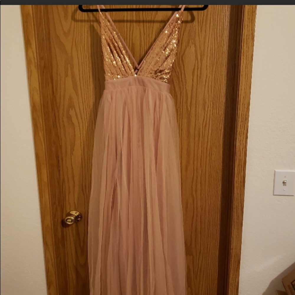 Rose gold tulle dress